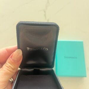 Tiffany & Co. Black Velvet Jewelry Box with Iconic Blue Box